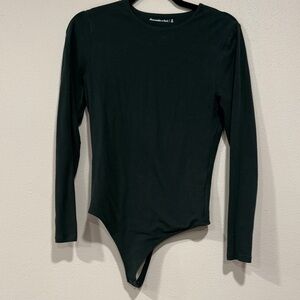 Abercrombie & Fitch Dark Green Long Sleeve Bodysuit